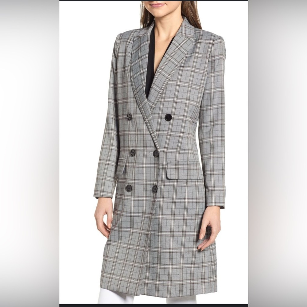 MURAL from Nordstroms Plaid Lightweight Midi Trench Coat - Size Small NWT